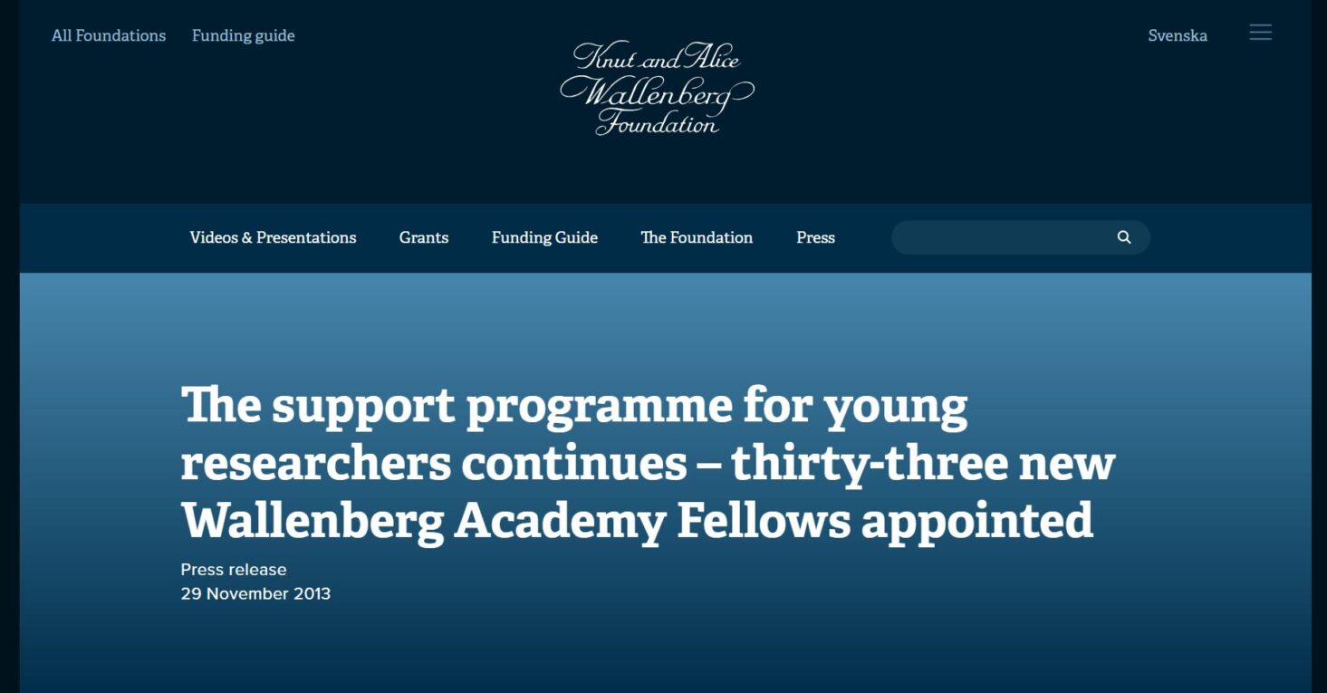 Mattias Jakobsson awarded Wallenberg Academy Fellow